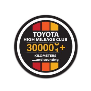 Toyota High Mileage Club Sticker for Toyota