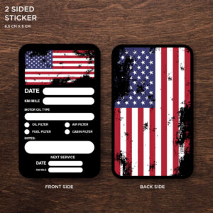 USA Flag Double Sided Drive Safely & Check Oil Frequently Vinyl Decal Sticker