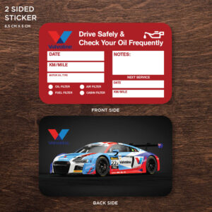 Valvoline Oil Double Sided Drive Safely & Check Oil Frequently Vinyl Decal Sticker