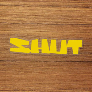 SHUT Skateboard Logo Vinyl Decal Sticker – Waterproof & Durable