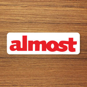 Almost Red Bar Skateboard Logo Vinyl Decal Sticker – Waterproof & UV Resistant